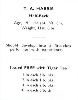 1937 International Tea (NZ) Ltd (Tiger Tea) Springbok Rugby Players in NZ #NNO Tony Harris Back
